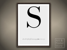 Typography Poster Capital Letter S | Mesh Framed with 6 texture options 
