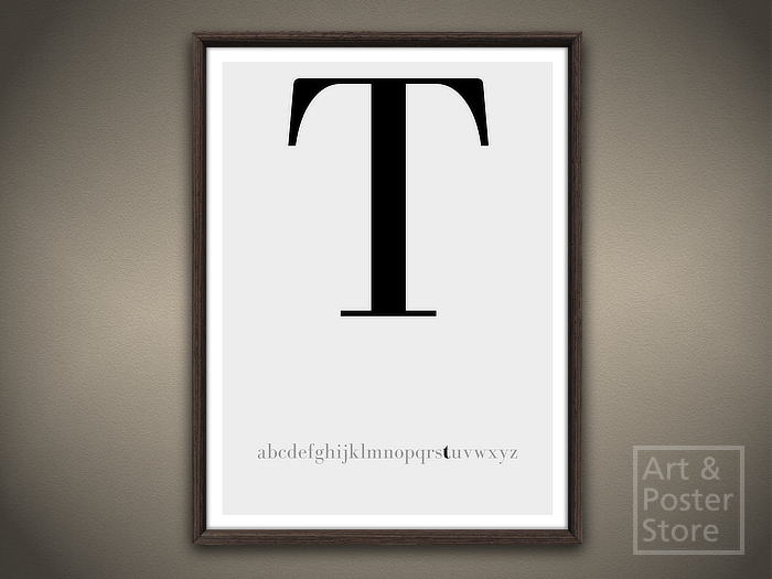 Typography Poster Capital Letter T | Mesh Framed with 6 texture options