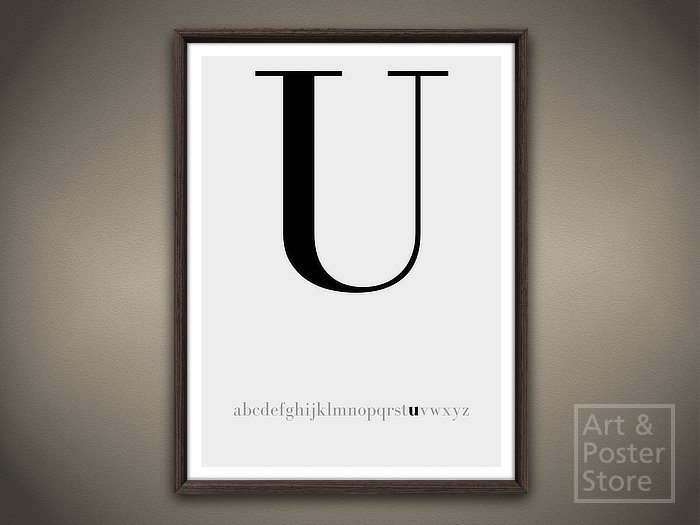 Typography Poster Capital Letter U | Mesh Framed with 6 texture options
