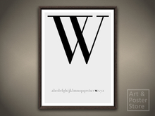 Typography Poster Capital Letter W | Mesh Framed with 6 texture options
