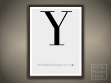 Typography Poster Capital Letter Y | Mesh Framed with 6 texture options