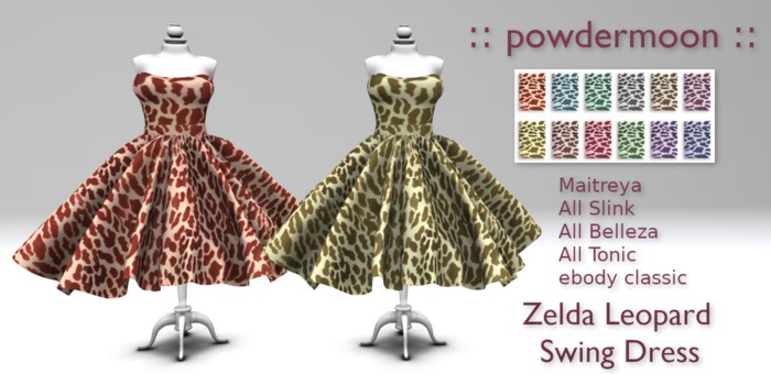 powdermoon - Zelda Leopard Swing Dress With HUD