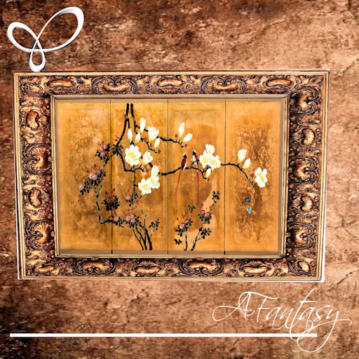 Afantasy Framed Oriental Blossoms Art