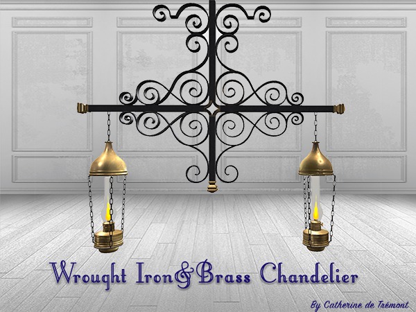 "CdT" Wrought Iron&Brass Chandelier