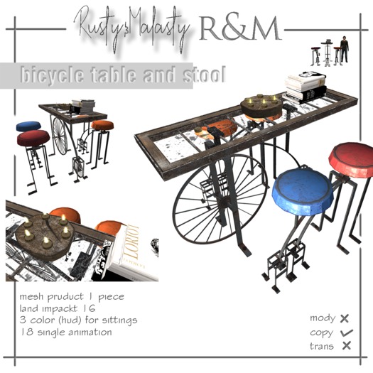 Rusty&Malasty _bicycle table and stool-BOX