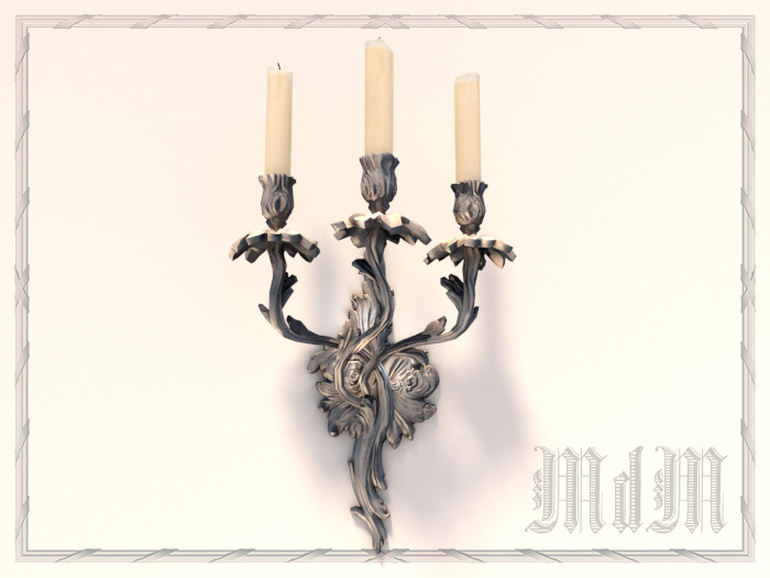 Louis XV sconce - Silver plated brass