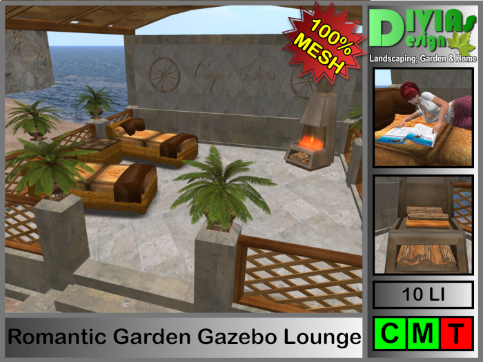 Romantic Garden Gazebo Lounge