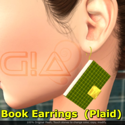 ::G!A:: Book Earrings [Plaid]