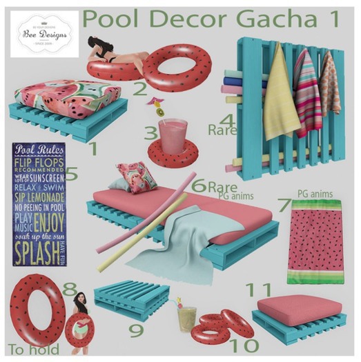 Bee designs Pool Decor Gacha 1 - 2