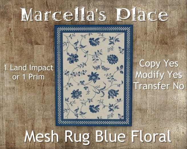 [MP] Mesh Rug Blue Floral (C/M)