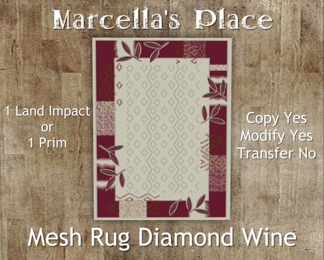 [MP] Mesh Rug Diamond Wine (C/M)