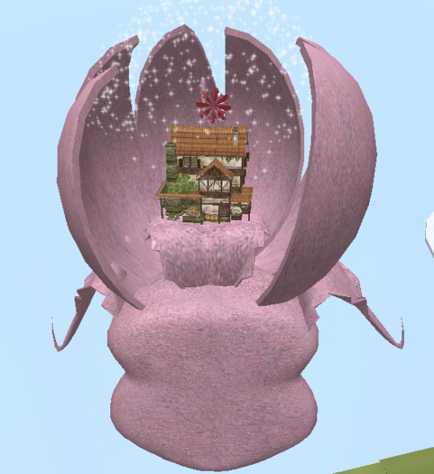 Spring Tulip Flower with a Tiny House inside Arrangement