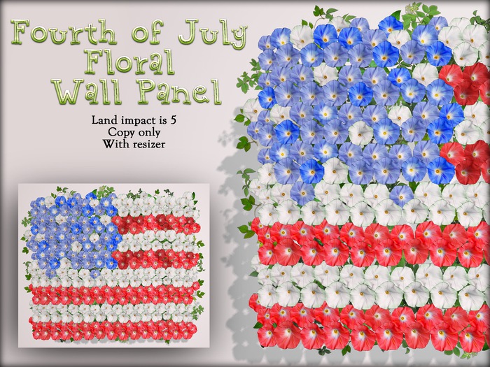Boudoir Garden-Fourth of July Floral Wall Panel