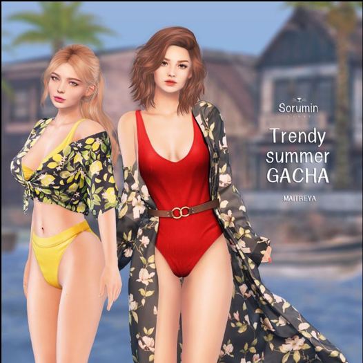 14 -Sorumin- Trendy summer GACHA -Swimsuit Khaki- Maitreya