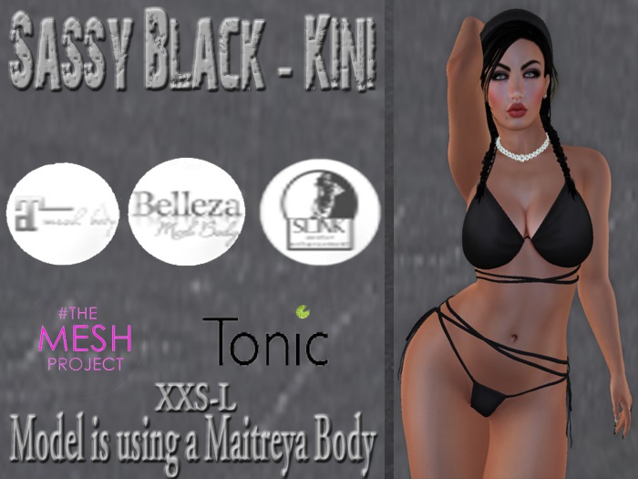 Sassy Summer Kini- Black