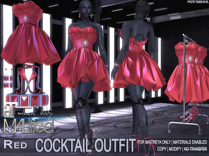 MALified - Cocktail Outfit (Red): Maitreya Only