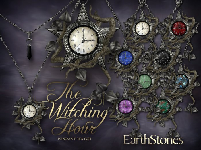 EarthStones The Witching Hour Pentacle Pendant Watch - His (GIFT BOX)