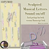 SCULPTED ABCD MUSICAL LETTERS 