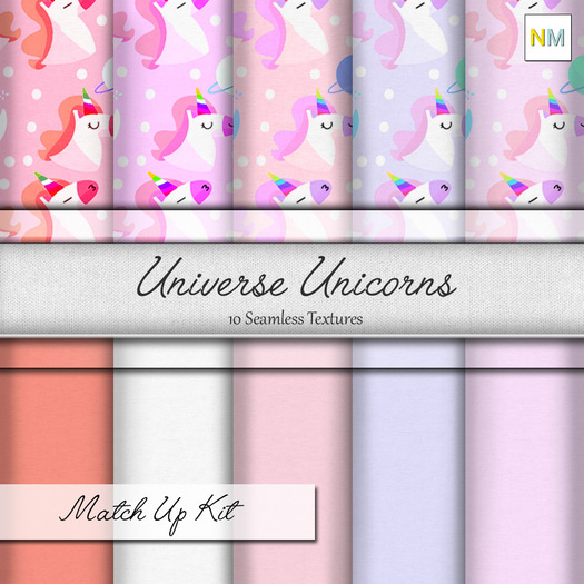 Universe Unicorns Matchup Kit 10 Seamless Textures NM