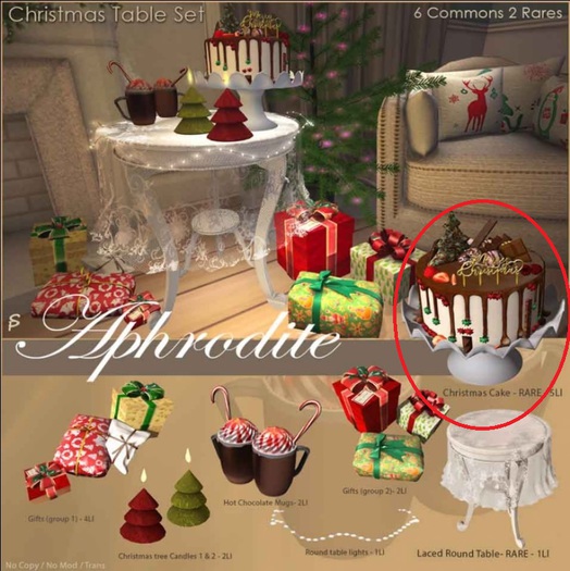 Aphrodite Christmas Cake RARE (Gacha)