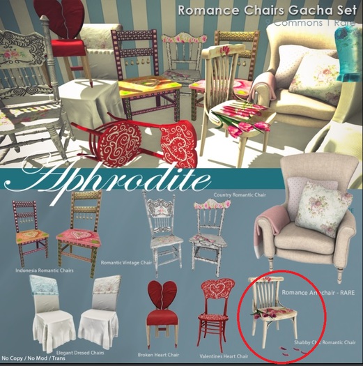Aphrodite Shabby chic romantic chair RARE