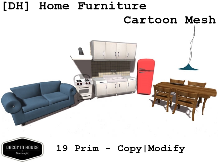 Home Furniture Cartoon Mesh - Kitchen | Couch