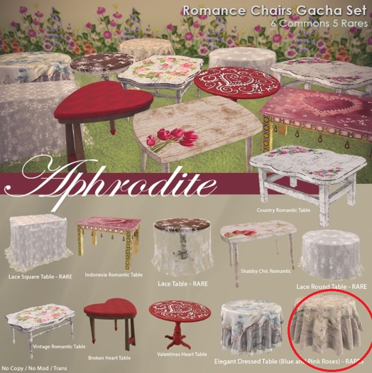 Aphrodite Elegant Dressed Table -Pink Roses- RARE