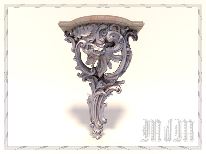 Small Louis XV Console - Silver plated wood