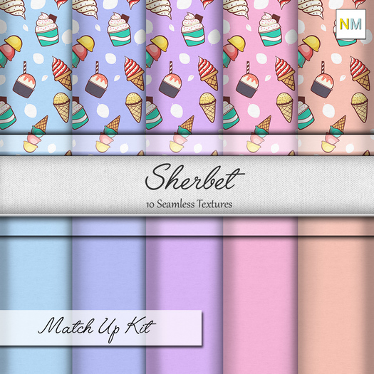 Sherbet Matchup Kit 10 Seamless Fabric Textures NM