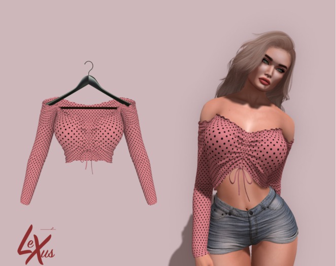 Lexus - amira - top - pink dots
