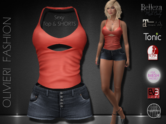 RUBY HALTER SEXY & SHORTS - RED