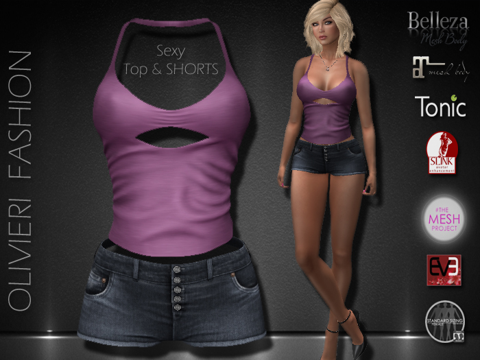 RUBY HALTER SEXY & SHORTS - PURPLE