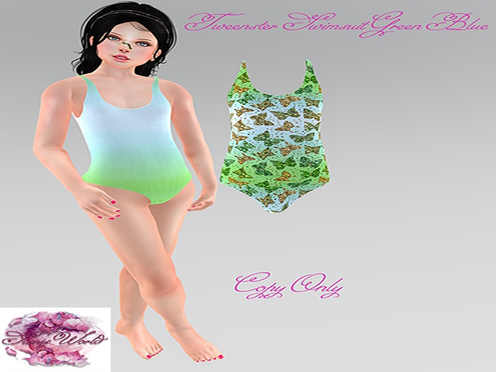 SAMIS WORLD Tweenster Swimsuit Green Blue