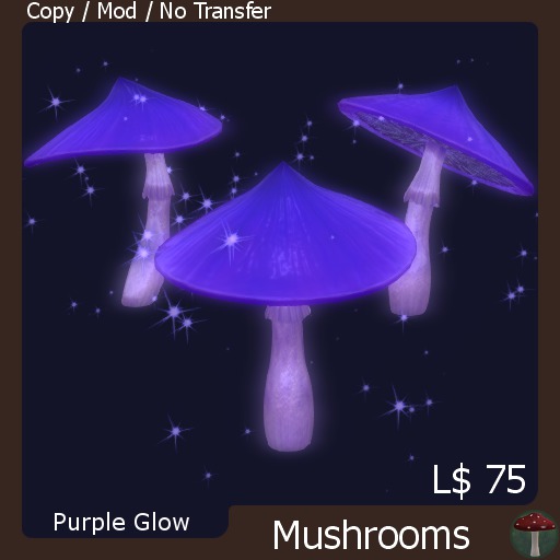 Purple Glow Mushrooms