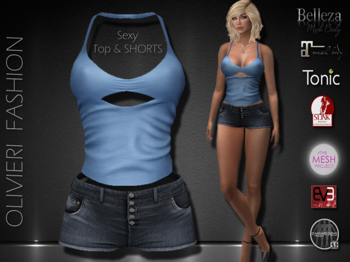 RUBY TOP SEXY & SHORTS - BLUE