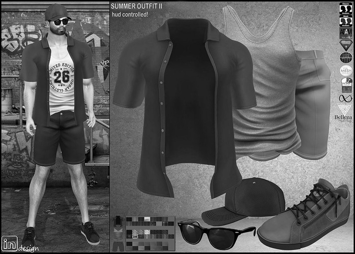 :IN DESIGN:Men's Summer Outfit II Hud Controlled!:DEMO: