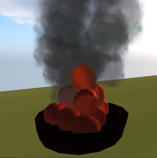 Pile Lava Rocks Smoking in a Bowl