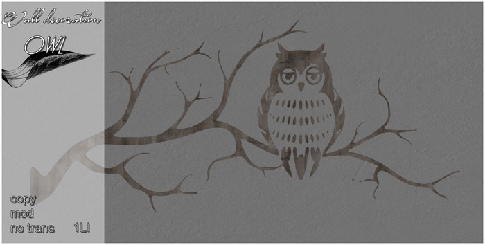 Wanddeko Eule, wall decoration owl