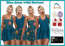 Blue dress with flowers