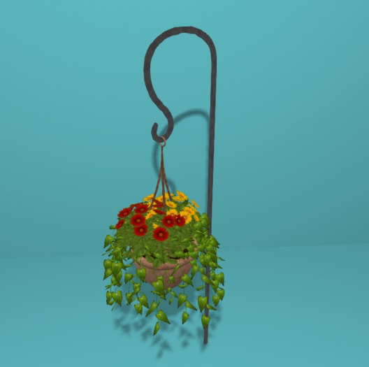 Hanging Plant & Mums on Garden Hook, 4 Li, Bagged