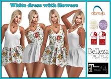 White dress with flowers