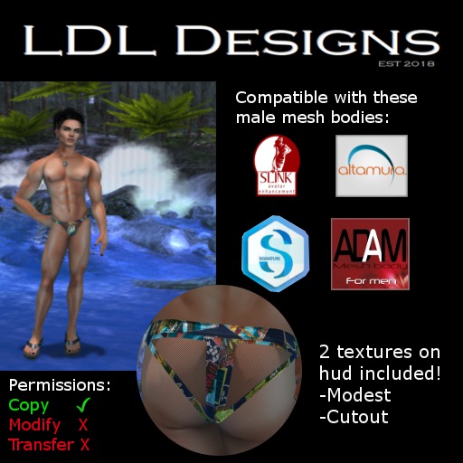 LDL Designs Retro Hawaiian Breifs