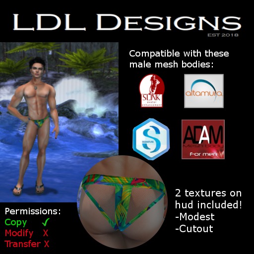 LDL Designs Paradise Hawaiian Breifs