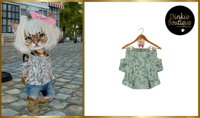 *DB* DINKIES OFF SHOULDER BLOUSE glaucous