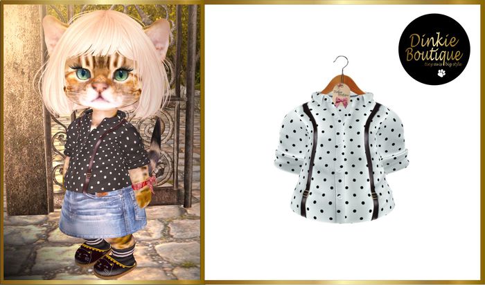 *DB* DINKIES MOCA BLOUSE * white