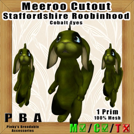 PBA - Meeroo Cutout Staffordshire Roobinhood Cobalt Eyes Box