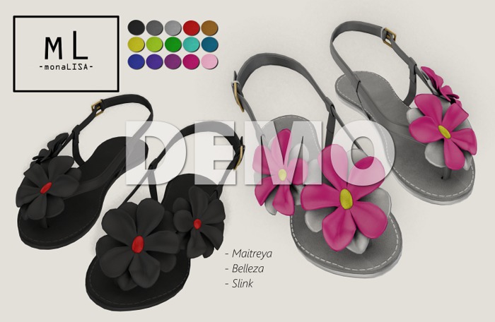 -mL- Cora Sandals (Maitreya/Belleza/Slink) - DEMO