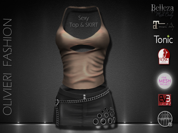 RUBY TOP SEXY & SKIRT - TAN