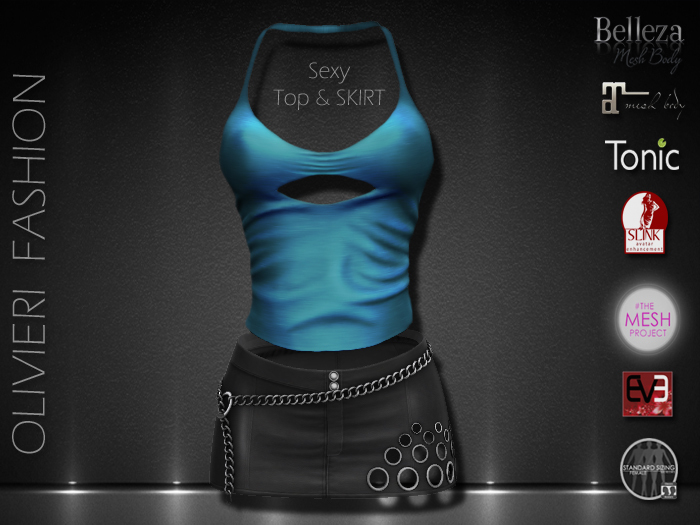 RUBY TOP SEXY & SKIRT - SEABREEZE