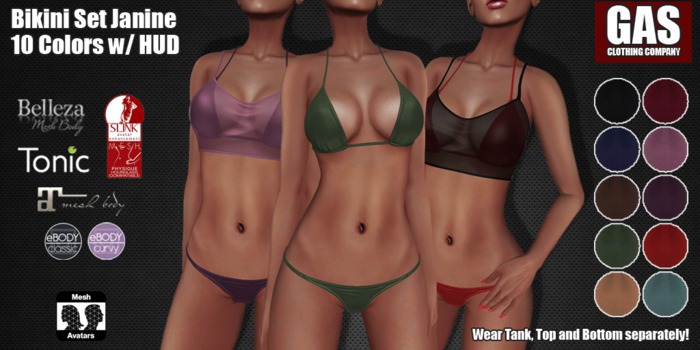 GAS [Bikini Set Janine - 10 Colors w/HUD FATPACK]